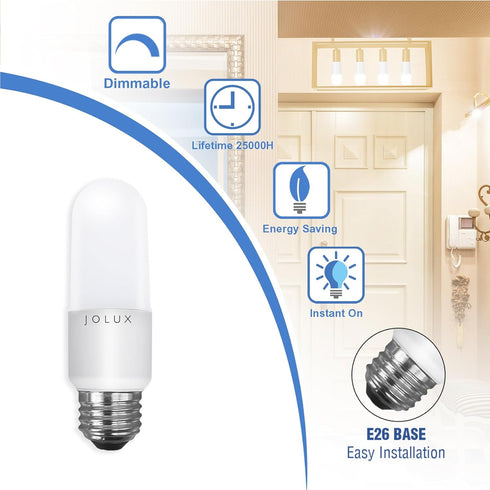 LED Bright Stik Dimmable, 60 Watt Equivalent, 5000K Daylight, 8.5 Watt, E26 Standard Medium Base, 6 Count
