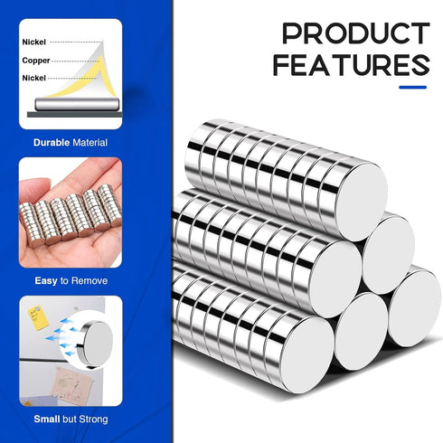 Refrigerator Magnets, 120 Pcs Rare Earth Neodymium Tiny Round Disc Magnets, Multi-use for Crafts, DIY, Office, Dry