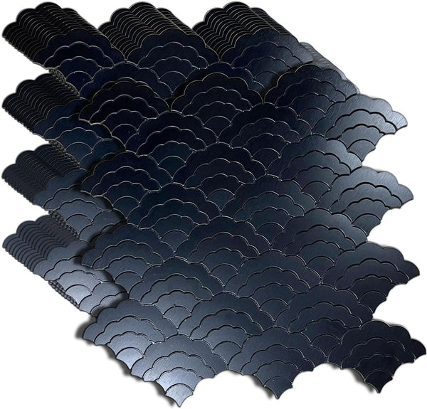 XUANINY 7-Sheet Peel and Stick Metal Backsplash Tiles, Self Adhesive Aluminum Mosaic 3D Wall Sticker for Kitchen Decor