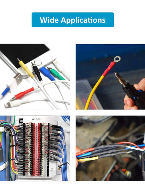 650 Pcs Black Heat Shrink Tubing, innhom UL Approved 2:1 Electrical Cable Wire Kit Set for Long Lasting Insulation