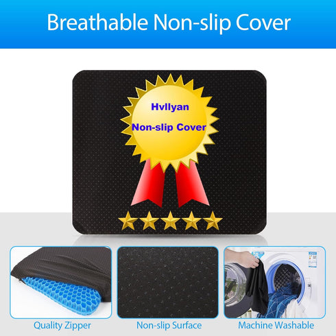 Hvllyan Gel Seat Cushion for Long Sitting (Thick & Extra Large), Gel Cushion for Wheelchair Soft, Chair Cushion, Car