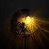 Solar Garden Lights Outdoor Decor,Moon Fairy Crackle Glass Lights,Waterproof Warm White LED Metal Stake Ornament