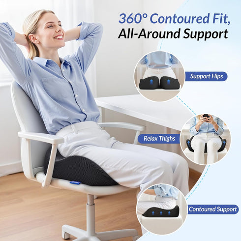Tailbone ZIKEE Pioneering Seat Cushion for Pressure Relief, Ergonomic Office Chair Cushion for Sciatica, Back