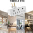 FiiMan UL Listed 3 Outlet Wall Adapter, 3-Prong Grounded 180 Degree Swivel Plug Adapter, 1 Pack, White
