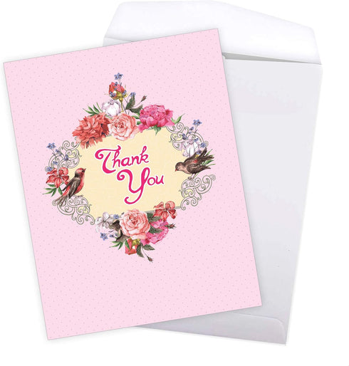 The Best Card Company Beautiful Thank You Card (8.5 x 11 Inch), Floral Gratitude Stationery with Envelope