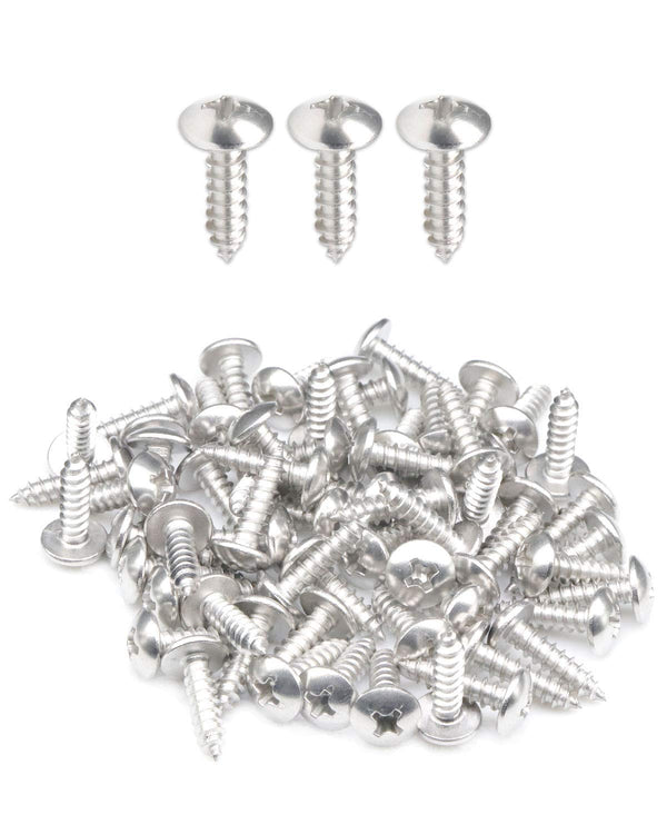 100Pcs Heavy Duty #6 x 1/2"(12mm) Phillips Wood Screws - 18-8 (304) Stainless Steel