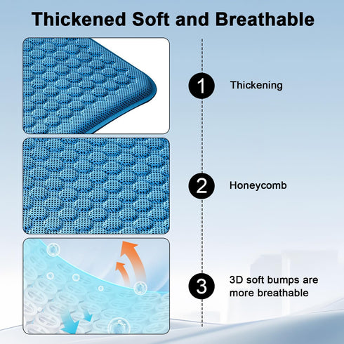 Tailbone Double Thick Gel Seat Cushion for Office Chair, Car & Wheelchair - Orthopedic Memory Foam & Cooling Gel