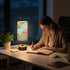 MOOCG 3 Dimmable Watermelon Ice Cream Touch Control Table Lamp with Fabric Shade, Color Temperatures LED Desk Lamp, Eye