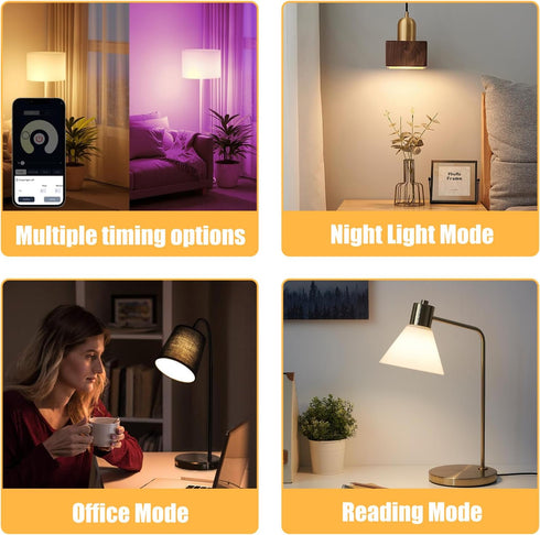 MXhme E26 2.4Ghz Bulb Bulb E26 Fixture,Dimmable 3000K-6500K RGBWW,1Pack Rechargeable Light with Remote Control,Battery