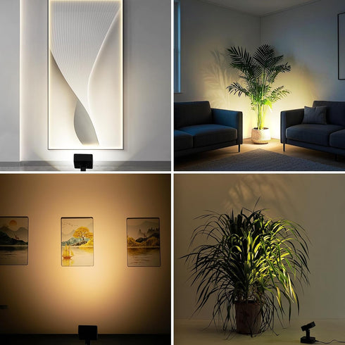 12V dimming, (2pack) LED Indoor Plant Spotlight, Adjustable Angle Floor lamp with Remote Suitable for Dark Corners