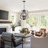 17" Modern Black Sphere Chandelier for Dining Room, Vintage Farmhouse Pendant Light Fixtures Hanging for Entryway
