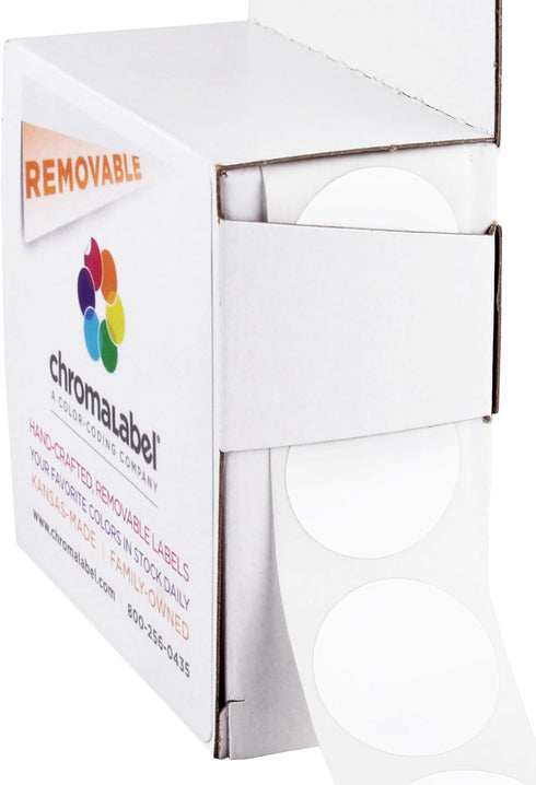 ChromaLabel 1 Inch Circle Sticker Labels, Easy to Write On, 1000 Dot Label Stickers per Dispenser Box