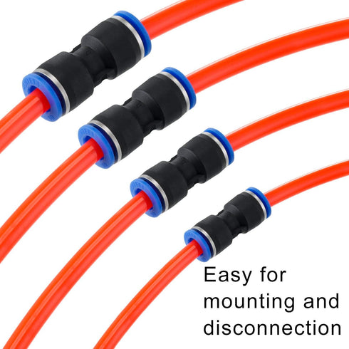 Honoson 40 Pieces Straight Push Connectors, Quick Release Pneumatic Connectors for Air Hose Fittings, 2 Way