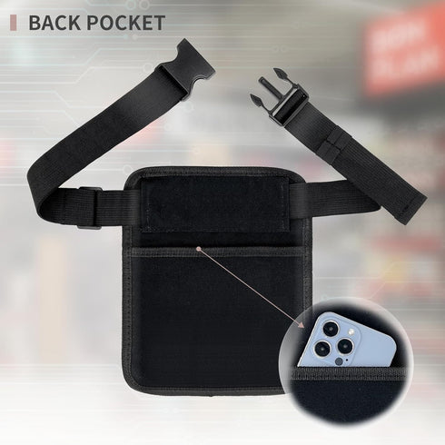 MELINON Restaurant Waiter Waist Money Pouch Bag, Serving Apron, Check Holder with Multiple Pockets, Adjustable Belt