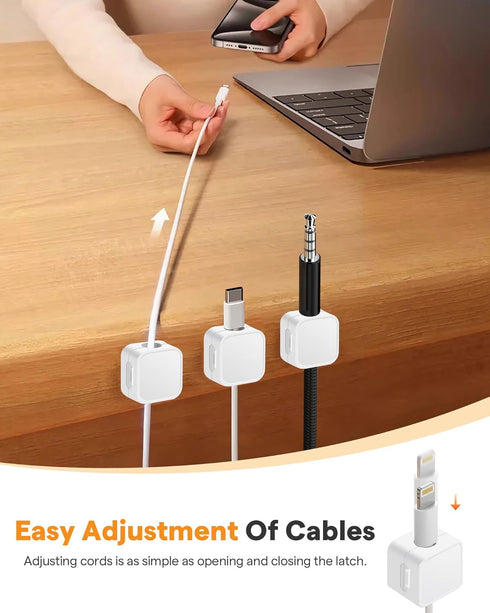 YRBIA 6 Pack Clips+2 (20 11.5mm Magnetic Cable Sheets Lables) Cute Self-Adhesive Sticker Lables, Ultra Slim Smooth