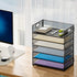 Marbrasse 6 Tier Paper Organizer, Mesh Desk File Holder with Handle for Letter/A4 Office Files, Black
