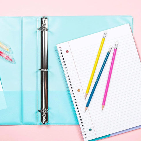 Yoobi 1 Inch Binder Set, 3-Ring Binders with 2 Pockets, Holds up to 220 Sheets, Perfect for School or Office, 4 Pack,