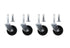 Shepherd Hardware 9557 1-1/4-Inch Plastic Stem Casters, 4-Pack, Black