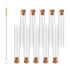 Glass Test Tubes with Cork and Brush, 10ml/Dia.15x100mm, Pack of 50, 3.3 Borosilicate Glass