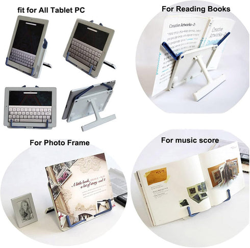 Maydahui Mini Desktop Book Stand Portable Foldable Lightweight Book Rest for Music Score Cookbook Tablet (Max Size 12 X