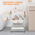 KINGRACK 3 Tier Metal Rolling Utility Cart, Small Storage Organizer with Wheels for Kitchen, Office, Bathroom