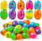 JOYIN 72PCS 2.3" Printed Empty Plastic Eggs, Bright Colorful Plastic Eggs Bulks