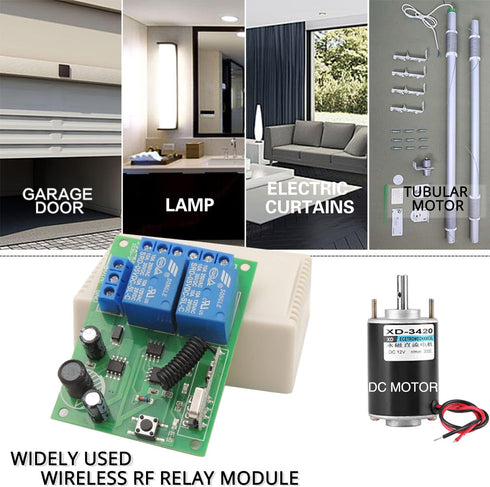 DieseRC DC 12V 24V 30V Secure Remote Control Switch: Universal Wireless 433MHz RF 10A Relay Receiver Board