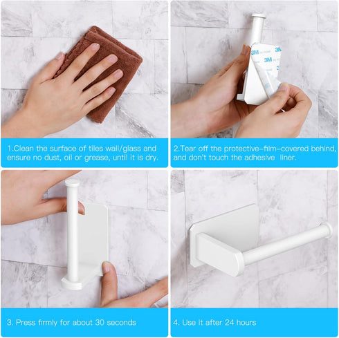 VAEHOLD Toilet Paper Holder Self Adhesive Kitchen Washroom Adhesive Toilet Roll Holder No Drilling for Bathroom Stick