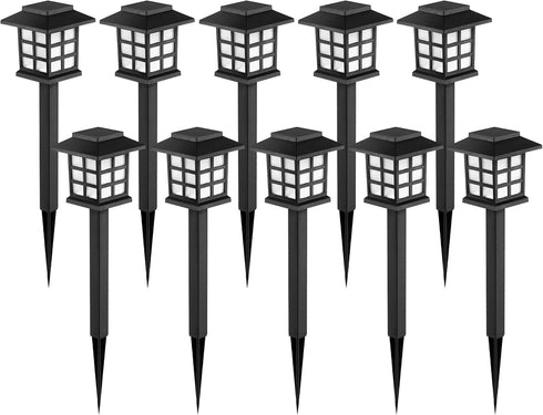 GIGALUMI Solar Outdoor Lights10 Pack LED Solar Lights Outdoor Waterproof, Solar Walkway