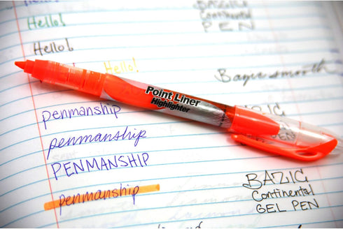 BAZIC Pen Style Liquid Highlighters, Cushion Grip, 3 Per Pack (2317-24P)