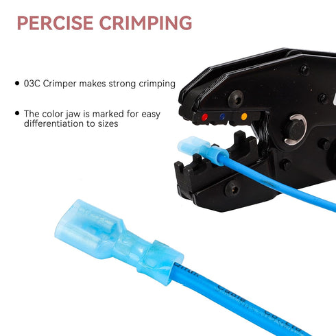 160PCS 16-14 AWG Female Nylon Spade Connector Kit, Quick Disconnect Wire Connectors, Tinned Copper Terminals