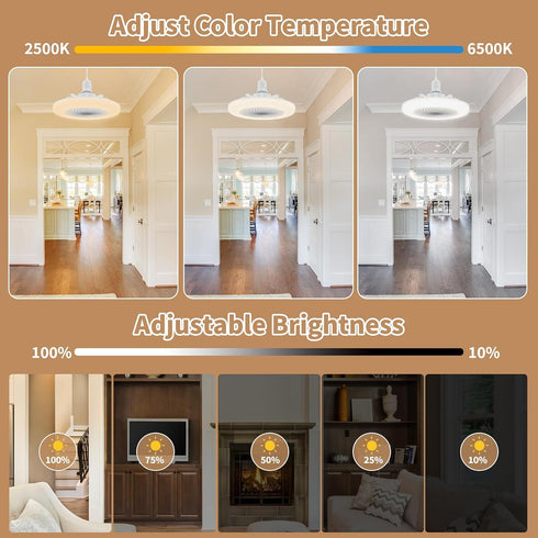 19.68ft 30w E26 110v HOXIYA Plug in Ceiling Fan With Light with Long Plug Cord and Remote Control Gazebo Fan Small