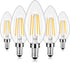 E12 LED Candelabra Bulbs 40 Watt Equivalent, 4W Vintage Candle Light Bulbs, 470Lm Warm White 2700K for Ceiling Fan, 5