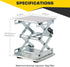 6" x 6" Lab Jack Scissor Stand Platform | Stainless Steel Laboratory Lift Stand, Lab Lift Stand Table Lifting Jack Platform, Expandable Lift Height Range 2.9"/75mm to 10"/260mm