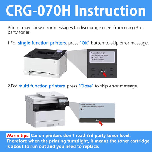 LCL Compatible Toner Cartridge Replacement for Canon 070H CRG070H 10200Pages (with Chip) for imageCLASS Printers