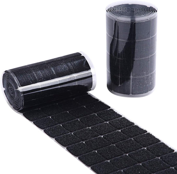 Black Self Adhesive Dots, 500pcs (250 Pairs) 1" Diameter Hook & Loop Dots