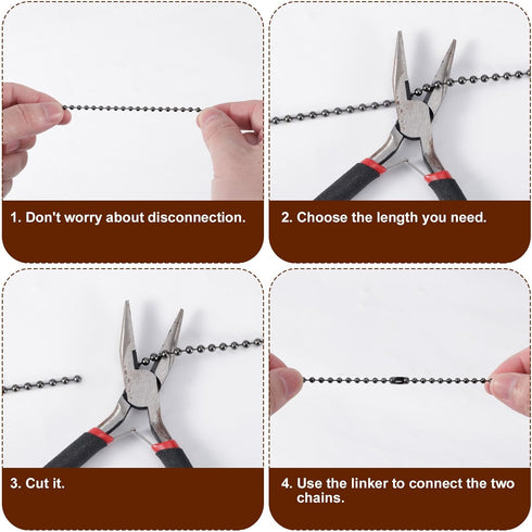 NQEUEPN 2pcs 13 Inch Ceiling Fan Pull Chain Extensions, Ceiling Fan Chain Extenders Wooden Light Pull Chain Extension