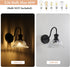 MKonpeny 1 Pack Bathroom Wall Sconce, Black Wall Lamp with Pressed Patterned Glass Lampshade, Farmhouse Wall Light