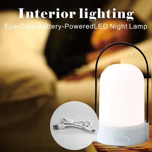 LED Outdoor Rechargeable Lantern Table Lamp, Small Battery Powered Portable Night Light, Cordless Desk Lamp (6.2inch,