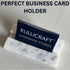 Business Card Holder for Desk, White Carrara Marble Display Stand for Business Cards, Cute Office Accessory
