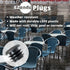 Premium Grade 3/4 Inch Round Plastic Plug / 20 Pack / Black End Caps / Durable Chair Glide Inserts for Legs