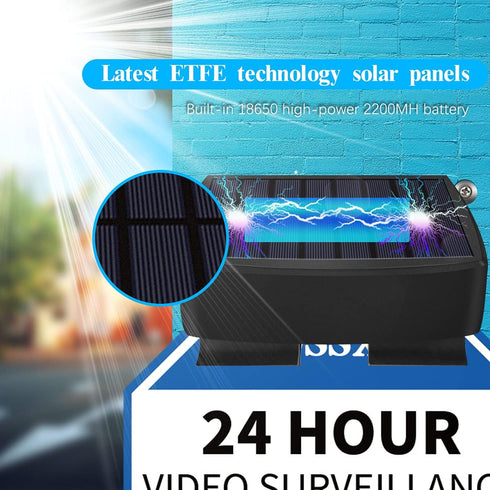 OOSSXX Solar Power Deck LED Light Clip-On Security Sign Spotlight (Max 14 Hours Working, Large Capacity Battery)