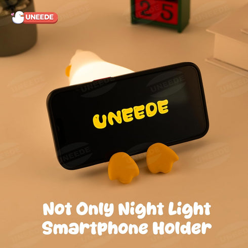 3 Dimmable UNEEDE Lying Flat Duck Lamp, Level Rechargeable Silicone Night Light, Benson Duck Cute Squishy Touch Sensor