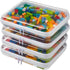4PCS Large Clear Hard Shell Zipper Case, Makeup Organizer & Toy Storage Bag for Lego Bricks, Diaper Pouches, Cosmetic