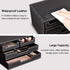 KINGFOM PU Leather Desk Organizer with 4 Drawers, Small Desktop Organizer for Office Supplies