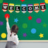 Whaline 57 Pieces Colorful Pencil Design Welcome Bulletin Board Set Back Banner Star Dots Shape Cutouts for Classroom