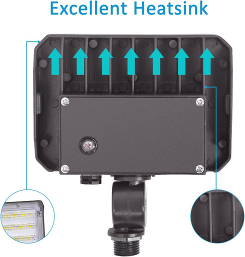 30W 5000K 4,050lm(200W AC100-277V LED Flood Light with Knuckle, Outdoor Security Fixture Light with Dusk-to-Dawn