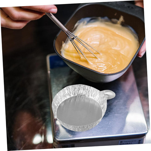 100Pcs Aluminum Foil Sample Weighing Tray, Disposable Foil Plates for Labs, Lightweight Pans for Accurate Weighing
