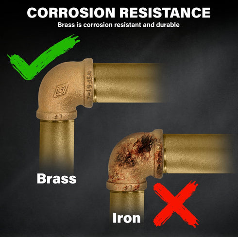 Everflow Supplies BRRL1003-NL 1 x 1/2-Inch No Lead Brass 90-Degree Reducing Elbow