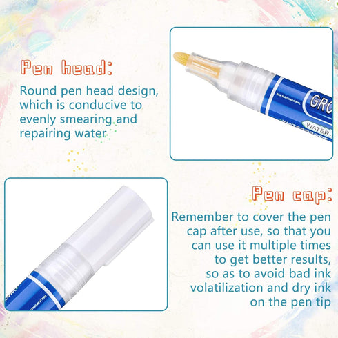 Zonon Grout Repair Sealer Pen for Bathrooms, Kitchen, Porch, Patio | 4 Pack Tile Paint Markers (White)